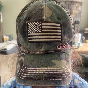 Cabela's Camouflage Hat with Pink Stitching